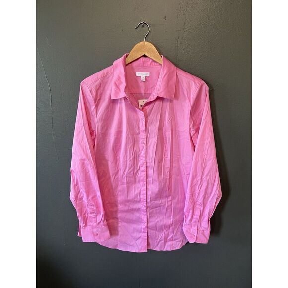 Charter Club Womens Pink Long Sleeve Button Up Shirt NWT Size 12 - Picture 1 of 3